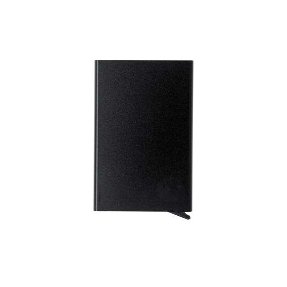Tarjetero fabricado en Aluminio Reciclado. Capacidad hasta 10 tarjetas, con ingenioso mecanismo desliza y extrae de acceso a las tarjetas. Tecnología de seguridad RFID (Identificación por Radio Frecuencia) que mantiene seguros tus dispositivos de transmisión de identidad. Distintivos RFID y Aluminio Reciclado.El Aluminio Reciclado es un material con posibilidades de reciclaje casi infinitas, sin perder sus propiedades originales y consumiendo menos energía en este proceso.Certificación GRS (Global Recycled Standard / Estándar de Reciclaje Global), que garantiza el origen reciclado del material usado para fabricar el producto.