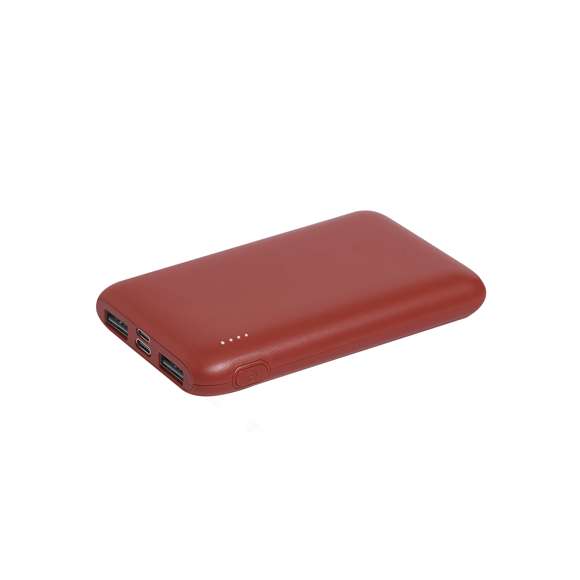 Batería auxiliar externa en ABS reciclado( RABS) de 5.000 mAh de capacidad de carga. Incluye salida USB dual para carga simultánea de 2 dispositivos, entrada Micro USB, y conexión Tipo C de entrada y salida. Con indicador de estado de carga. Incluye distintivo RABS.El RABS es un plástico altamente reciclable de gran resistencia y con multitud de aplicaciones que lo convierten en una solución eco-friendly. Las capacidades mostradas en todas nuestras baterías auxiliares externas son reales, incorporando todas ellas baterías de grado A y no recicladas, con una vida útil de al menos 500 ciclos de carga y según normativa CE.Además, están fabricadas conforme a los estándares RoHS y en cumplimiento con los siguientes requisitos de seguridad:Sistema de protección contra sobrecarga del power bank.Sistema de protección contra descarga completa que proporciona una mayor durabilidad del power bank.Sistema de bloqueo para evitar cortocircuitos.Sistema de transferencia de carga constante, acorde con la capacidad del dispositivo de destino.5000 mAh. 2 Salidas USB. Entrada Micro USB. Salida y Entrada Tipo C