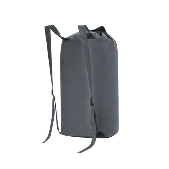 Mochila plegable en resistente poliéster RPET 210D y ripstop. Con cierre bucle en compartimento principal, cordones elásticos y cintas de hombros regulables.El material RPET se elabora a partir de plástico reciclado, para así fomentar la reutilización de residuos plásticos y ayudar a la sostenibilidad del planeta.