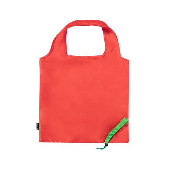 Bolsa plegable en RPET 190T con diseños de frutas. Incluye accesorio de ajuste para fácil plegado y distintivo RPET. Con una resistencia de hasta 7 kg de peso.El material RPET se elabora a partir de plástico reciclado, para así fomentar la reutilización de residuos plásticos y ayudar a la sostenibilidad del planeta.