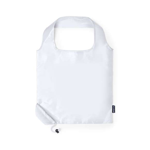 Bolsa plegable en RPET 190T. Incluye accesorio de ajuste para fácil plegado y distintivo RPET. Con una resistencia de hasta 7 kg de peso.El material RPET se elabora a partir de plástico reciclado, para así fomentar la reutilización de residuos plásticos y ayudar a la sostenibilidad del planeta.