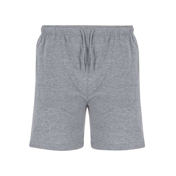 Pantalón corto unisex en algodón de punto liso. Con dos bolsillos laterales y cinturilla elástica con cordón ajustable a tono.