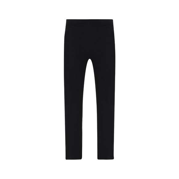 Pantalón largo unisex en algodón de punto liso y corte recto. Con dos bolsillos laterales y cinturilla elástica con cordón ajustable a tono. Doble pespunte en los bajos.