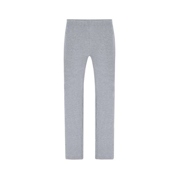 Pantalón largo unisex en algodón de punto liso y corte recto. Con dos bolsillos laterales y cinturilla elástica con cordón ajustable a tono. Doble pespunte en los bajos.