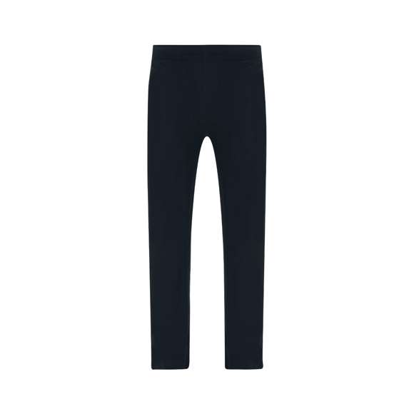 Pantalón largo unisex en algodón de punto liso y corte recto. Con dos bolsillos laterales y cinturilla elástica con cordón ajustable a tono. Doble pespunte en los bajos.