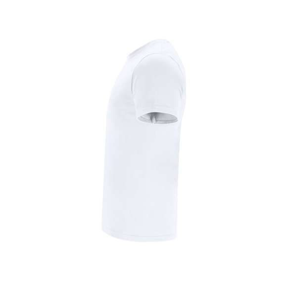 Camiseta de manga corta unisex confeccionada en algodón de punto liso de 170 g/m2. Con cuello redondo de 4 capas en canalé 1x1. Cuenta con costuras laterales y cubre costuras de hombro a hombro.