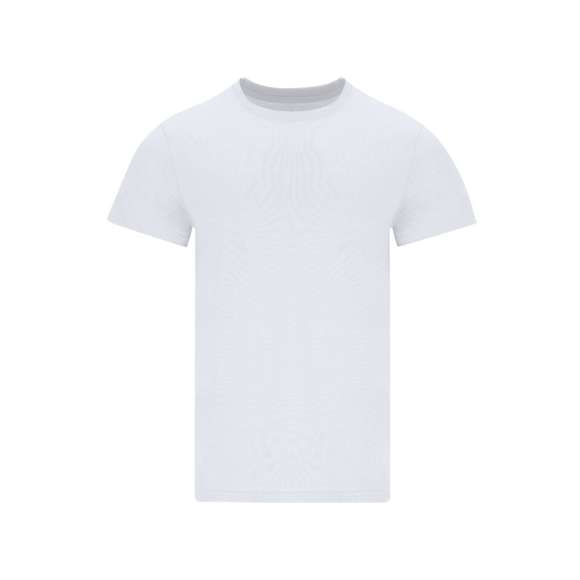 Camiseta tubular de manga corta unisex confeccionada en algodón de punto liso de 190 g/m2. Con cuello redondo en canalé 1x1 con elastano y cubrecosturas.