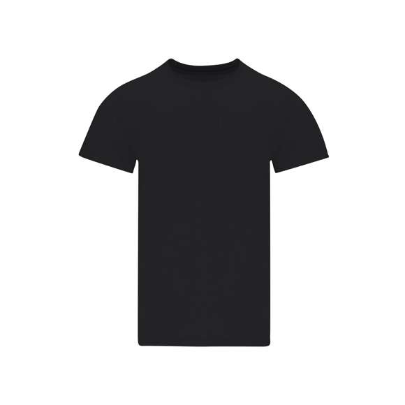 Camiseta tubular de manga corta unisex confeccionada en algodón de punto liso de 190 g/m2. Con cuello redondo en canalé 1x1 con elastano y cubrecosturas.