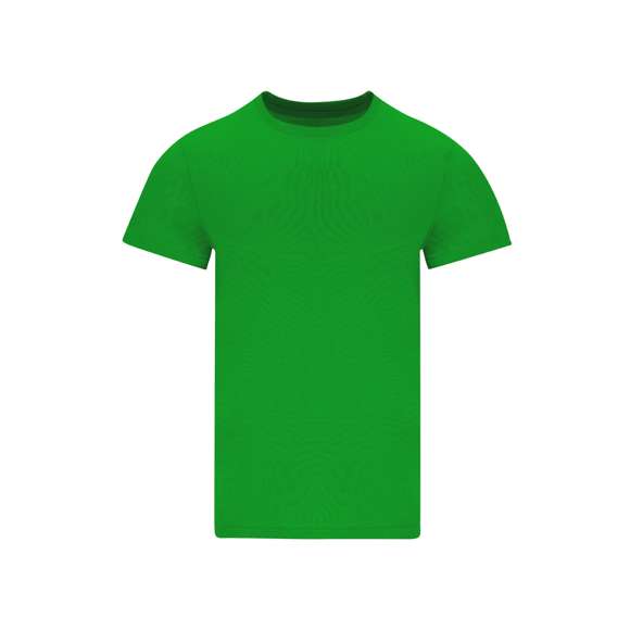 Camiseta tubular de manga corta unisex confeccionada en algodón de punto liso de 190 g/m2. Con cuello redondo en canalé 1x1 con elastano y cubrecosturas.