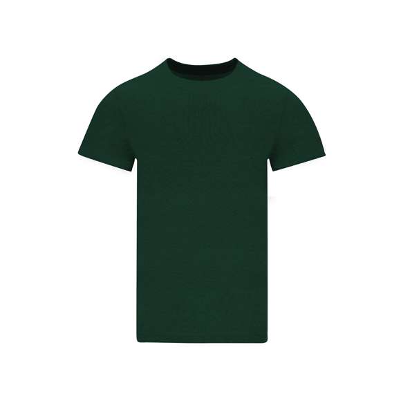 Camiseta tubular de manga corta unisex confeccionada en algodón de punto liso de 190 g/m2. Con cuello redondo en canalé 1x1 con elastano y cubrecosturas.