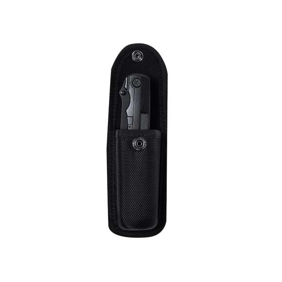 Navaja multiusos de acabado negro en acero inoxidable y resistente empuñadura a juego en aluminio. De diseño plegable y tamaño compacto. Incluye 10 funciones: - Destornillador con múltibles cabezales- Cuchillo de filo liso y dentado-Abrebotellas- Abrelatas- Alicates con cortador de hilosPresentada en práctico estuche de poliéster a juego con accesorio para cinturón.