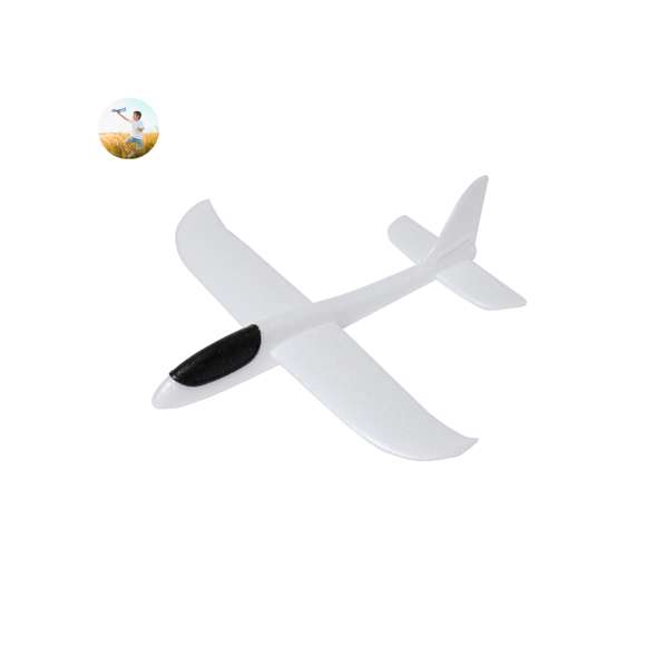 Avioneta de diseño aerodinámico fabricado en ligero EPS ofreciendo resistencia y durabilidad. Incluye alas delanteras y alas traseras con dos posiciones, deslizándose por el aire planeando o realizando divertidas acrobacias. Se presenta desmontado con instrucciones de fácil montaje.