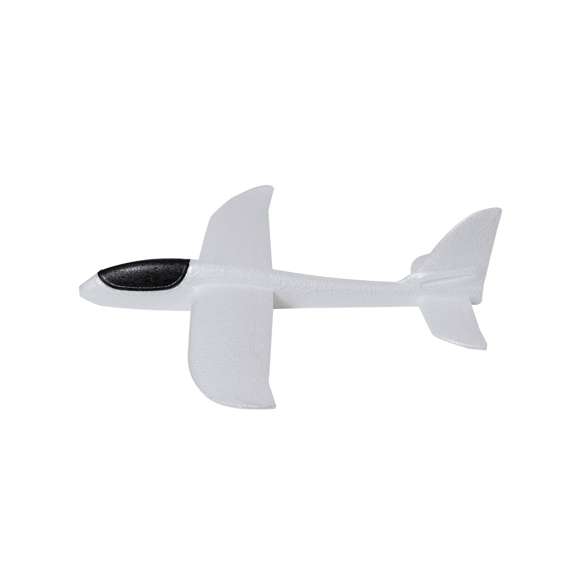 Avioneta de diseño aerodinámico fabricado en ligero EPS ofreciendo resistencia y durabilidad. Incluye alas delanteras y alas traseras con dos posiciones, deslizándose por el aire planeando o realizando divertidas acrobacias. Se presenta desmontado con instrucciones de fácil montaje.