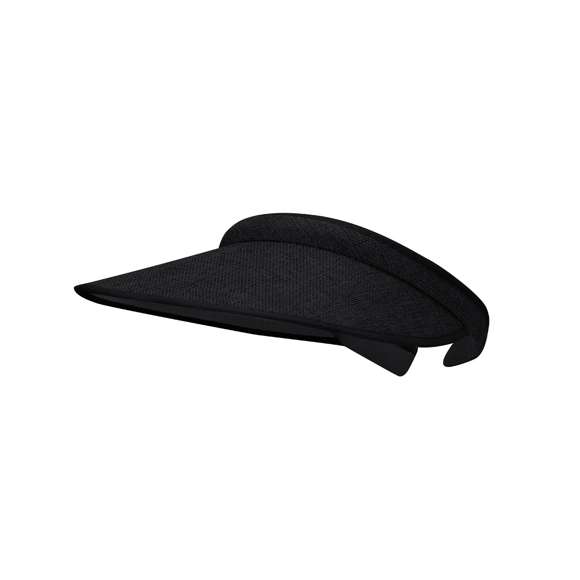 Visera de amplio sombraje, confeccionada en resistente poliéster con superficie recubierta de tela. Diseñada con ajuste de diadema abierta e interior acolchado con suave tejido rizado para mayor comodidad.