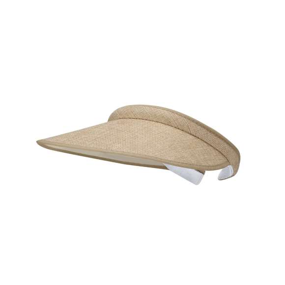 Visera de amplio sombraje, confeccionada en resistente poliéster con superficie recubierta de tela. Diseñada con ajuste de diadema abierta e interior acolchado con suave tejido rizado para mayor comodidad.