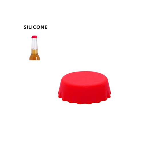 Tapón diseño chapa de silicona diseñado para ajustarse perfectamente a la boquilla de las botellas, proporcionando un cierre seguro que protege las bebidas abiertas.