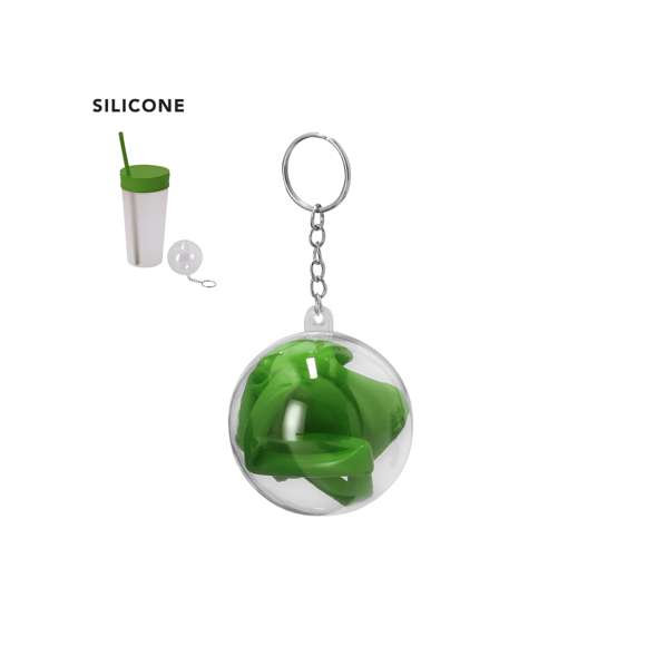 Cubrevasos con pajita de silicona, diseñado para adaptarse a todo tipo de vasos. Presentado en estuche llavero, ideal para facilitar su transporte y llevarlo contigo a cualquier lugar.Reutilizable y fácil de lavar, es una solución  versátil para proteger bebidas.