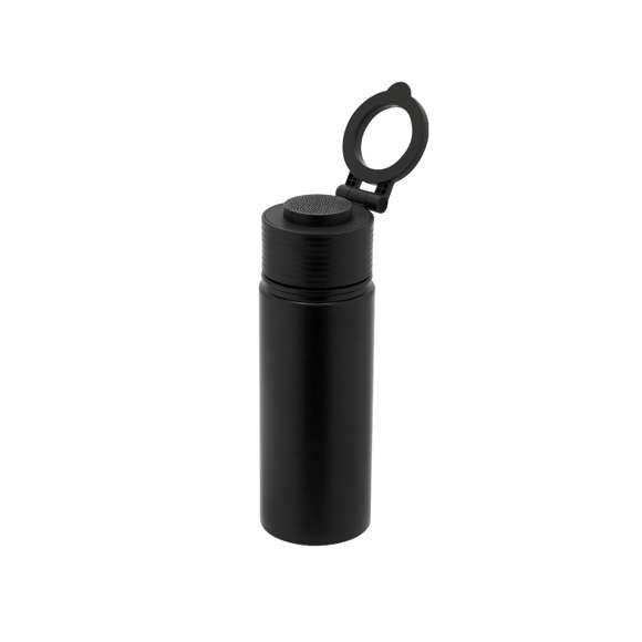 Bidón térmico con Altavoz Bluetooth 5.4 de 3W integrado. Con 500 ml de capacidad y fabricado en acero inox de doble pared, asegurando una durabilidad máxima y un excelente mantenimiento de la temperatura de las bebidas, ya sean frías o calientes. Tapadera con sistema de cierre de rosca y libre de BPA, e incluye sujeción orientable para smartphone con tecnología Magsafe. El altavoz Bluetooth de 600 mAh integrado en el tapón es fácilmente extraíble gracias a su sistema de rosca.