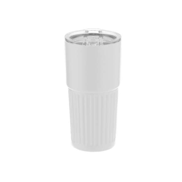 Vaso térmico en Acero Inox Reciclado de doble pared y 500 ml de capacidad. Exterior en acabado biselado mate. Con tapadera con sistema de cierre a presión transparente y dosificador de fácil apertura abatible, libre de BPA. Es ideal para tener en tu escritorio, mesa o en cualquier superficie donde disfrutar tranquilamente de tu bebida favorita. Base antideslizante de silicona. Incluye distintivo de Acero Inox Reciclado.El acero es uno de los materiales más demandados y que puede encontrarse casi en todas partes, desde productos de uso diario a grandes construcciones. Con innumerables propiedades, entre las que cabe destacar la durabilidad y su alto grado de reutilización, convirtiéndolo en una alternativa muy valorada en soluciones de sostenibilidad. Debidamente tratado, permite obtener nuevos recursos de infinita utilización.