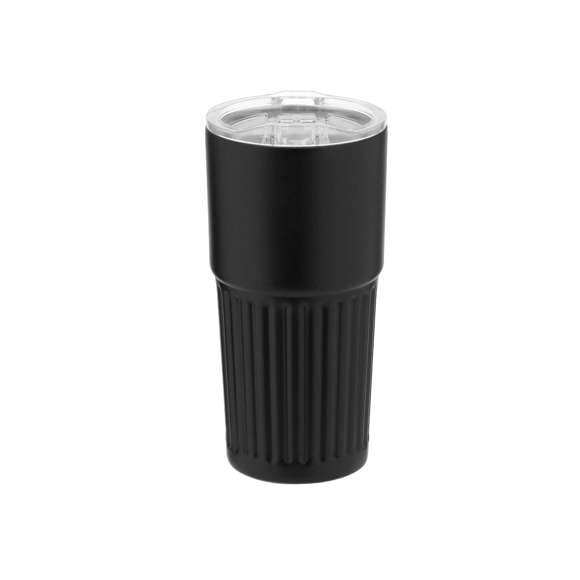 Vaso térmico en Acero Inox Reciclado de doble pared y 500 ml de capacidad. Exterior en acabado biselado mate. Con tapadera con sistema de cierre a presión transparente y dosificador de fácil apertura abatible, libre de BPA. Es ideal para tener en tu escritorio, mesa o en cualquier superficie donde disfrutar tranquilamente de tu bebida favorita. Base antideslizante de silicona. Incluye distintivo de Acero Inox Reciclado.El acero es uno de los materiales más demandados y que puede encontrarse casi en todas partes, desde productos de uso diario a grandes construcciones. Con innumerables propiedades, entre las que cabe destacar la durabilidad y su alto grado de reutilización, convirtiéndolo en una alternativa muy valorada en soluciones de sostenibilidad. Debidamente tratado, permite obtener nuevos recursos de infinita utilización.