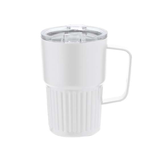 Taza térmica en Acero Inox Reciclado de doble pared y 400 ml de capacidad. Exterior en acabado biselado mate. Incluye tapadera con sistema de cierre a presión transparente y dosificador de fácil apertura abatible, libre de BPA. Es ideal para tener en tu escritorio, mesa o en cualquier superficie donde disfrutar tranquilamente de tu bebida favorita. Incluye distintivo de Acero Inox Reciclado.El acero es uno de los materiales más demandados y que puede encontrarse casi en todas partes, desde productos de uso diario a grandes construcciones. Con innumerables propiedades, entre las que cabe destacar la durabilidad y su alto grado de reutilización, convirtiéndolo en una alternativa muy valorada en soluciones de sostenibilidad. Debidamente tratado, permite obtener nuevos recursos de infinita utilización.