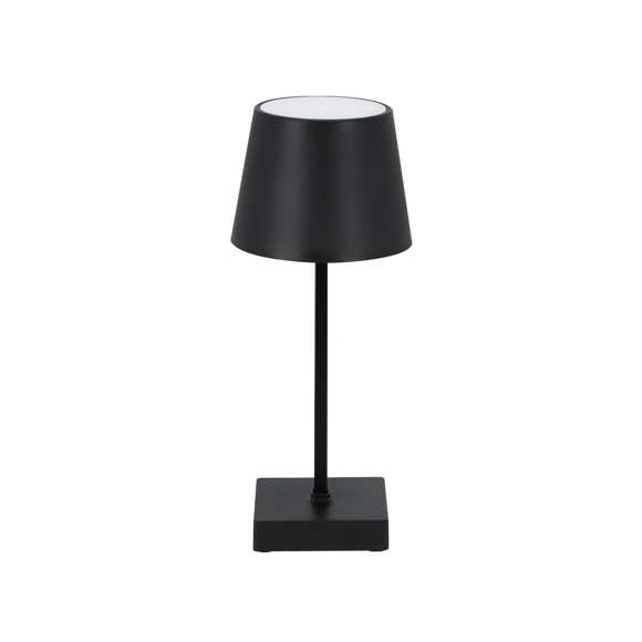 Lámpara de diseño en acabado cromado. Fabricada en ABS y  aluminio. Incluye 3 modos de luz (blanca, neutra y cálida). Equipada con 17 LEDs. Con botón encendido/apagado, alimentada por 3 pilas AAA -no incluidas-.