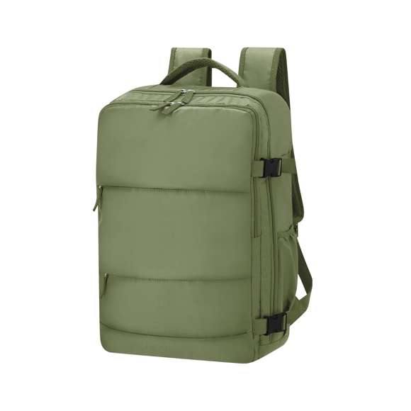 Mochila multifunción fabricada en poliéster 420D. Cuenta con una excelente transpirabilidad en la zona trasera y en la cinta para los hombros, facilitando la disipación del calor gracias a sus cintas y respaldo acolchados. Las cintas anchas están diseñadas para aliviar la presión en los hombros, permitiendo llevar la mochila cómodamente durante largos periodos.Perfecta para cualquier situación por tener múltiples compartimentos:2 bolsillos frontales.3 compartimentos grandes centrales, uno de ellos portatodo, un bolsillo central de gran capacidad para guardad ropa y/o complementos con organizador en su interior, y dos más acolchados, perfectos para llevar portátil de hasta 15 pulgadas y tablet hasta 12 pulgadas.Además, cuenta con un bolsillo lateral perfecto para tener acceso rápido. Perfecta para viajes o para el día a día por sus cintas ajustables, adaptándose a todo estilo de vida.