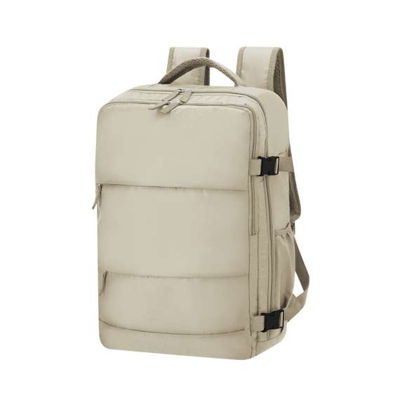 Mochila multifunción fabricada en poliéster 420D. Cuenta con una excelente transpirabilidad en la zona trasera y en la cinta para los hombros, facilitando la disipación del calor gracias a sus cintas y respaldo acolchados. Las cintas anchas están diseñadas para aliviar la presión en los hombros, permitiendo llevar la mochila cómodamente durante largos periodos.Perfecta para cualquier situación por tener múltiples compartimentos:2 bolsillos frontales.3 compartimentos grandes centrales, uno de ellos portatodo, un bolsillo central de gran capacidad para guardad ropa y/o complementos con organizador en su interior, y dos más acolchados, perfectos para llevar portátil de hasta 15 pulgadas y tablet hasta 12 pulgadas.Además, cuenta con un bolsillo lateral perfecto para tener acceso rápido. Perfecta para viajes o para el día a día por sus cintas ajustables, adaptándose a todo estilo de vida.