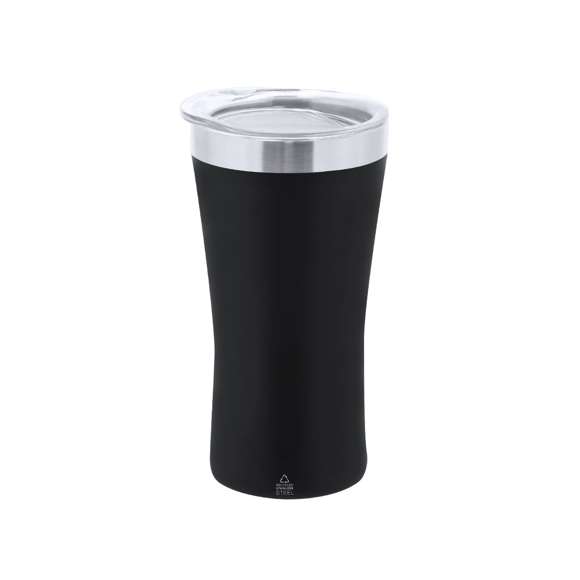 Vaso térmico fabricado en Acero Inox Reciclado de doble pared y 150 ml de capacidad. Exterior en acabado satinado e interior en acabado acero. Incluye tapa de cierre a presión transparente, con dosificador y libre de BPA. Es ideal para tener en tu escritorio, mesa o en cualquier superficie donde disfrutar tranquilamente de tu bebida favorita. Con logotipo Acero Inox Reciclado.El acero es uno de los materiales más demandados y que puede encontrarse casi en todas partes, desde productos de uso diario a grandes construcciones. Con innumerables propiedades, entre las que cabe destacar la durabilidad y su alto grado de reutilización, convirtiéndolo en una alternativa muy valorada en soluciones de sostenibilidad. Debidamente tratado, permite obtener nuevos recursos de infinita utilización.