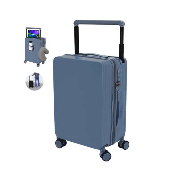 <p>Práctico trolley de 4 ruedas giratorias, en rígido ABS. Versátil por sus múltiples funciones por sus patas laterales con forma gancho, su práctico soporte posavasos plegable y su soporte para tablets, con cierre de cremallera de doble tirador. Interior con diversos compartimentos y diversos bolsillos para pequeños objetos.</p>