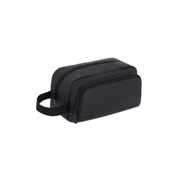 Neceser multiusos en suave PU. Bolsillo principal y bolsillo frontal, con cierres de cremallera y tiradores metálicos. Y práctica asa de mano para un cómodo transporte.