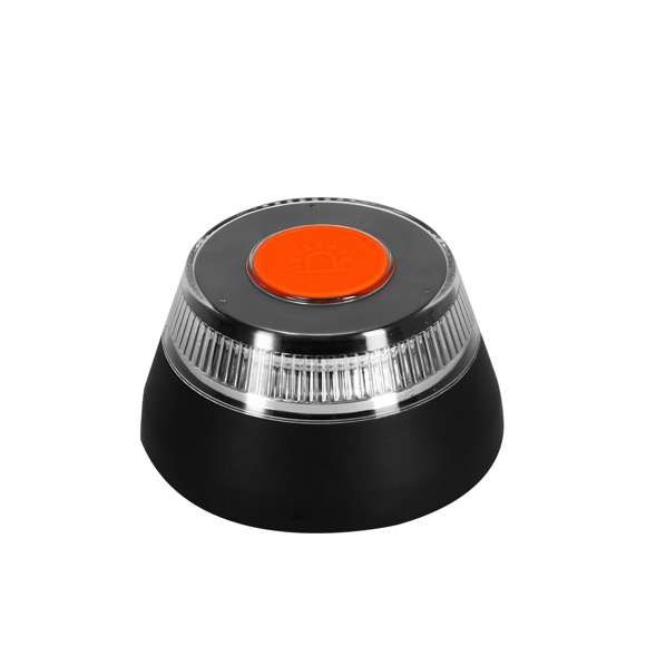 Luz de emergencia V16 Geolocalizada para vehículos. Fabricada conforme a la normativa de seguridad vigente y homologada por laboratorio acreditado IDIADA, según requisitos de la DGT , con número de homologación marcado en la parte inferior del artículo. De activación manual y con base de fijación magnética. Resistencia al viento de hasta 180Pa, visibilidad 360 -hasta 1 km de distancia- y resistencia al agua conforme a estándares IP54. De tamaño compacto para guardar en cualquier compartimento del vehículo y tenerla a mano en caso de emergencia. Presentada en caja individual de diseño. Manual incluido (español e inglés). Alimentación a pilas (3xAA pilas alcalinas incluidas).Certificado de Cumplimiento PC24120149 emitido por IDIADA, conforme a los requisitos de la DGT.
