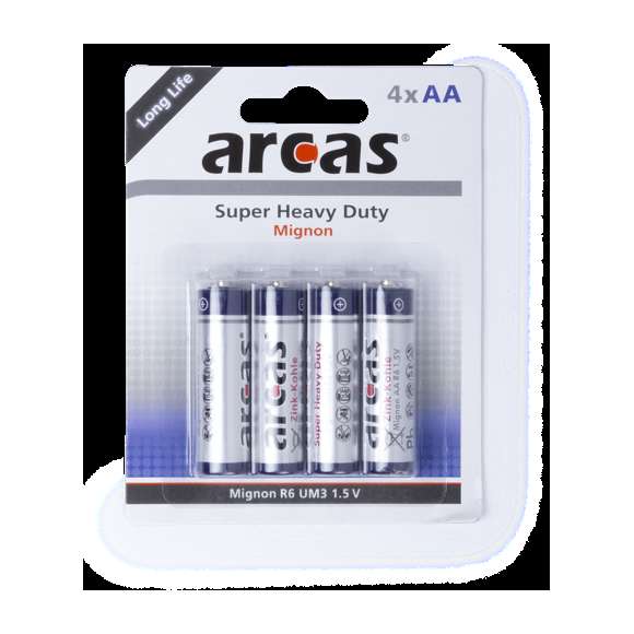  	Blister de 4 pilas salinas de 1,5V tipo AA/R06