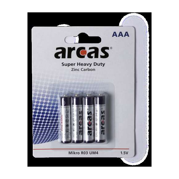 Blister de 4 pilas salinas de 1,5V tipo AAA/R03