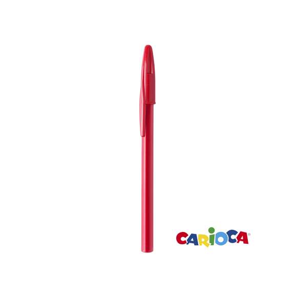 Bolígrafo Universal de Carioca de capucha en clásico diseño con cuerpo de suave acabado brillante en vivos colores. Tinta azul.