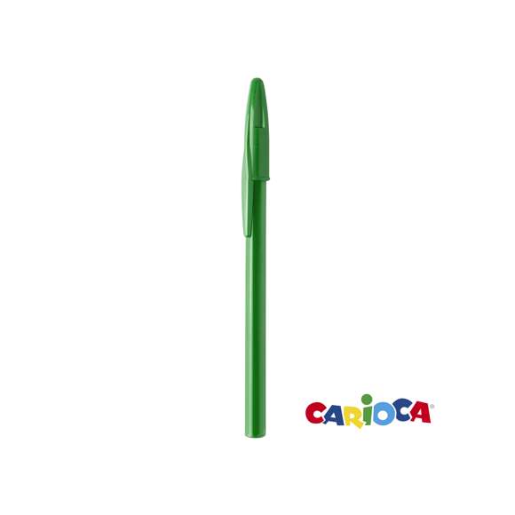 Bolígrafo Universal de Carioca de capucha en clásico diseño con cuerpo de suave acabado brillante en vivos colores. Tinta azul.