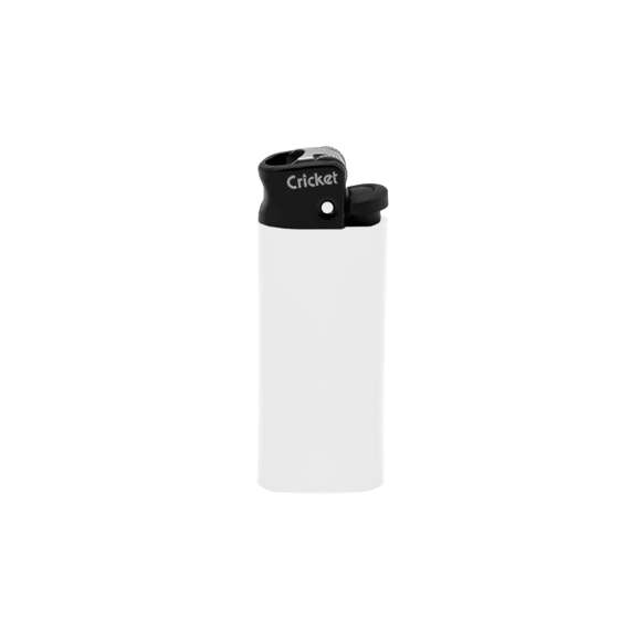  	Miniencendedor clásico Cricket. A gas, de mecanismo de piedra y con protección infantil. Disponible en variada gama de colores sólidos. Servido en bandejas de 50 unidades del mismo color.