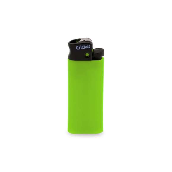  	Miniencendedor clásico Cricket. A gas, de mecanismo de piedra y con protección infantil. Disponible en variada gama de colores sólidos. Servido en bandejas de 50 unidades del mismo color.