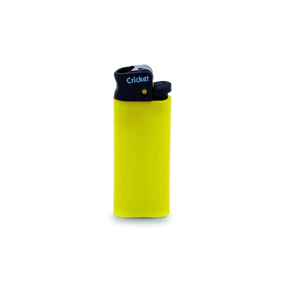  	Miniencendedor clásico Cricket. A gas, de mecanismo de piedra y con protección infantil. Disponible en variada gama de colores sólidos. Servido en bandejas de 50 unidades del mismo color.