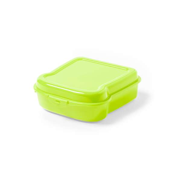 Fiambrera para sandwich de 450ml de capacidad en variada gama de vivos colores. Con cierre de seguridad.