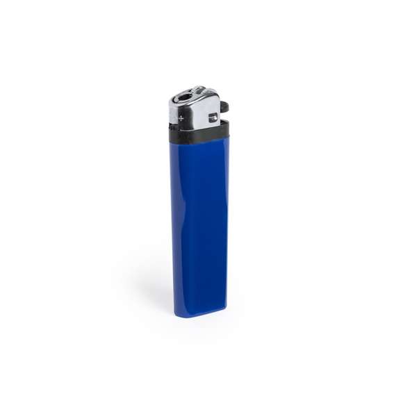 Encendedor a gas de mecanismo de piedra. Con protección infantil y regulador de llama. Disponible en variada gama de colores de acabado sólido. Servidos en bandejas de 50 unidades del mismo color.