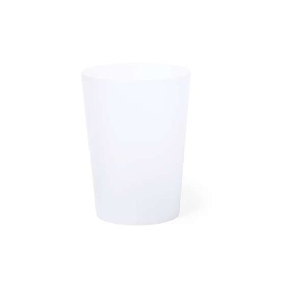 Vaso de PP de 500 ml, libre de BPA. Eco-reutilizable y de acabado frosted.Disponible manual de instrucciones en español e inglés.