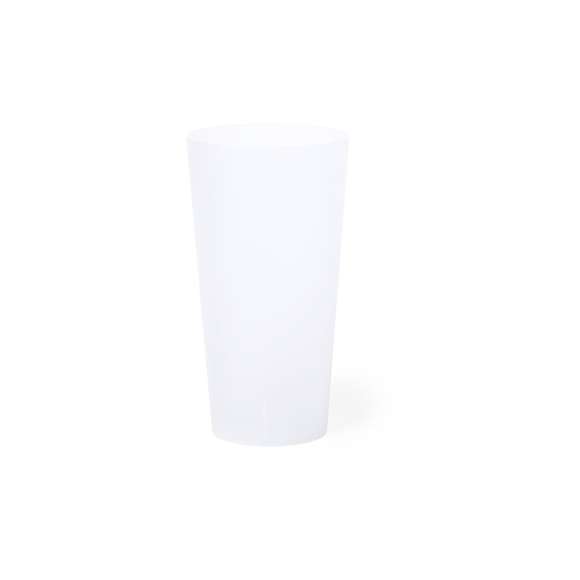 Vaso de PP de 400 ml, libre de BPA. Eco-reutilizable y de acabado frosted.Disponible manual de instrucciones en español e inglés.