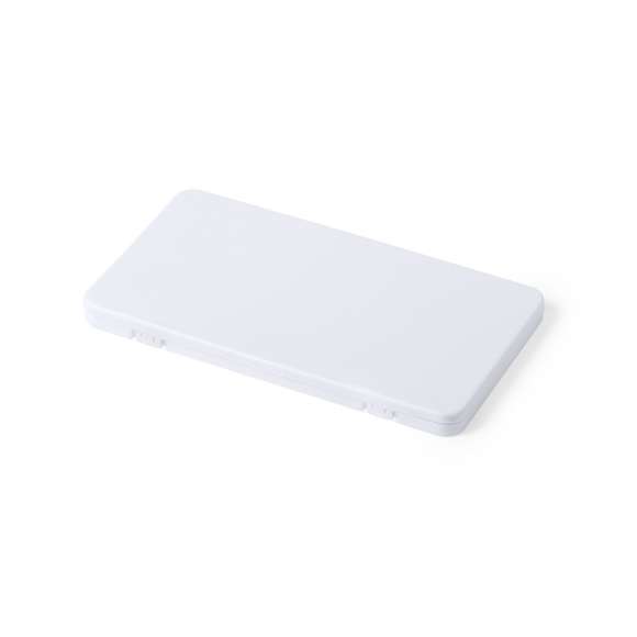 Portatodo en resistente material PP de acabado blanco mate, con doble cierre de seguridad.