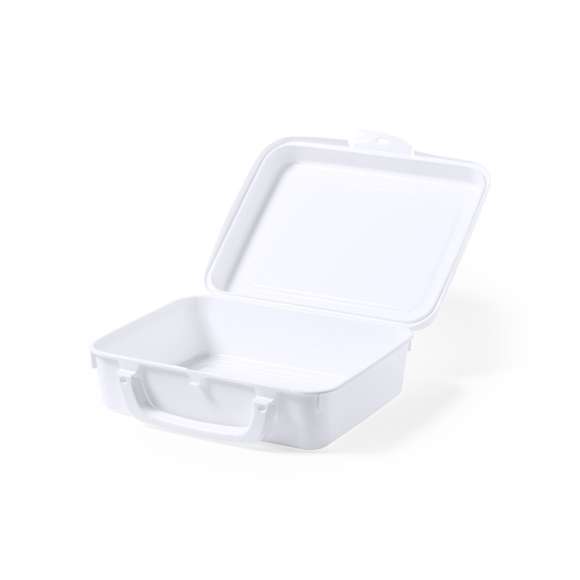  	Fiambrera de 1L de capacidad, hecha en PP de color blanco. De fabricación europea y con certificación Food Grade, garantizando la seguridad cuando los alimentos entran en contacto con el material usado para fabricar el producto. Formato cuadrado, con práctica asa de transporte y cierre de seguridad.