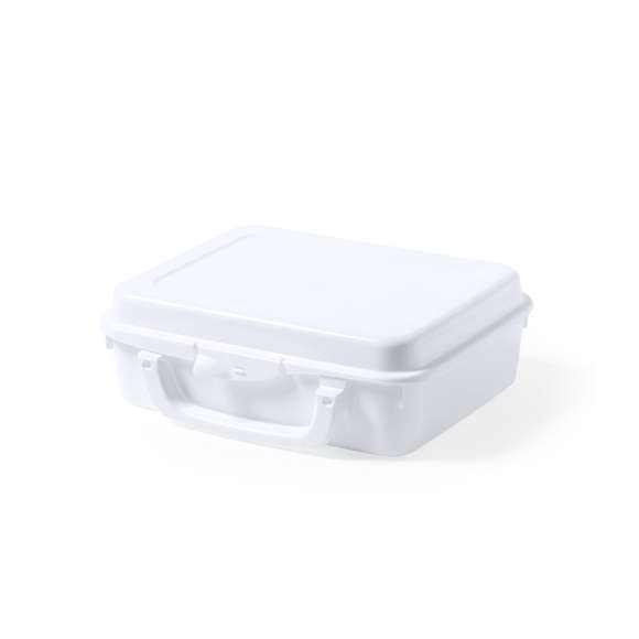  	Fiambrera de 1L de capacidad, hecha en PP de color blanco. De fabricación europea y con certificación Food Grade, garantizando la seguridad cuando los alimentos entran en contacto con el material usado para fabricar el producto. Formato cuadrado, con práctica asa de transporte y cierre de seguridad.
