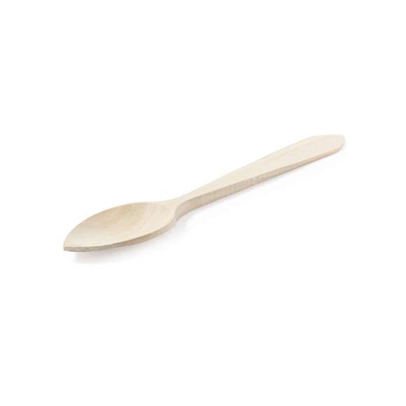 Cuchara de cocina grande de fabricación europea y hecha en madera natural, con cómodo mango. Incluye certificación PEFC, contribuyendo así a la preservación de los bosques y la biodiversidad forestal.