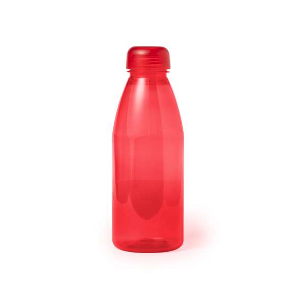 Botella de 550 ml de capacidad en material tritán, resistente al calor y libre de BPA. Con tapón a rosca de seguridad y disponible en variada gama de colores, con distintivo Made In Europe.