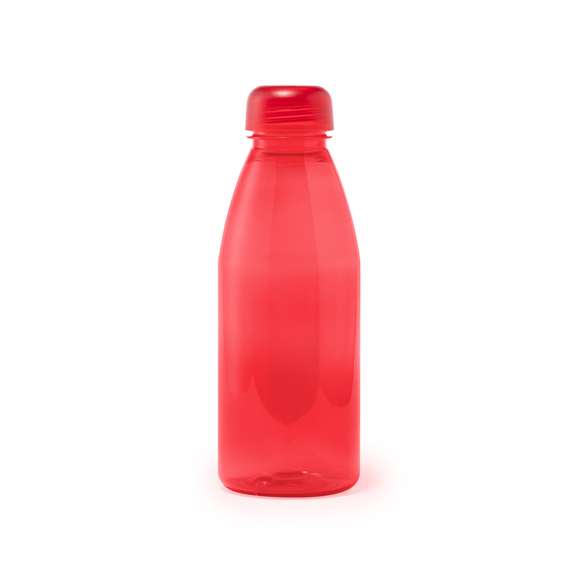 Botella de 550 ml de capacidad en material tritán, resistente al calor y libre de BPA. Con tapón a rosca de seguridad y disponible en variada gama de colores, con distintivo Made In Europe.