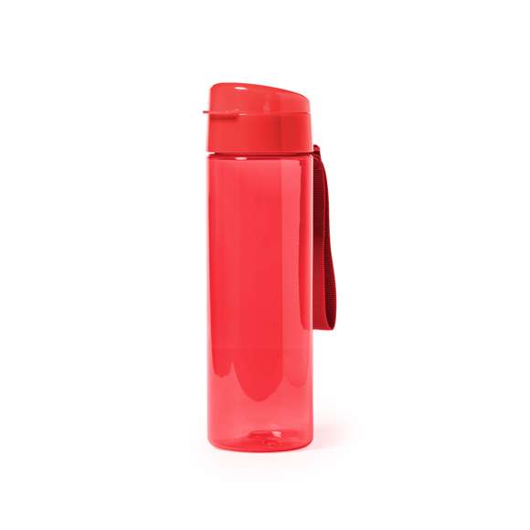 Bidón de 600 ml de capacidad en material tritán resistente al calor y libre de BPA. Con tapón a rosca dosificador de seguridad y disponible en variada gama de colores, con distintivo Made In Europe.